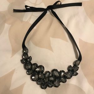 Black and Grey Gem Statement Necklace